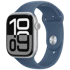 APPLE Pametni sat S10, 46mm, srebrna, plavi gumeni remen, S/M