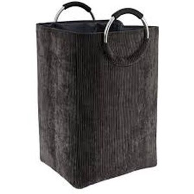 TENDANCE Košara za rublje 55 l, samt, siva