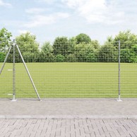 Stupovi ograde s osnovnim pločama 26 kom ø32mm 78,5 cm, galvanizirani čelik