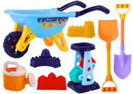 Set igračaka za pijesak, tačke, mlin, lopatice, kanta za zalijevanje, plava