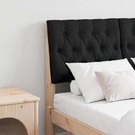 Tapecirano uzglavlje crno 120 cm čvrsto borovo drvo
