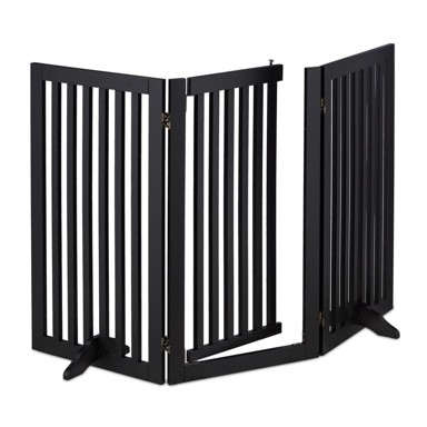 NORTHIX Sigurnosna vrata za pse 92 cm podesiva, crna