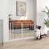HOMESTAR Sigurnosna vrata za pse, podesiva duljina 75-145 cm, čelični okvir, bijela