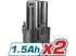 TOTAL Akumulatorska bušilica-odvijač TDLI12206E, 12 V, 2 x 1500 mAh