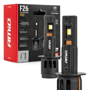 AMIO LED žarulje F26 Pro H1, Full CANBUS, +130 %