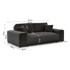 ROPEZ Tamno siva sofa od samta 213 cm Justin, 213x108x79 cm