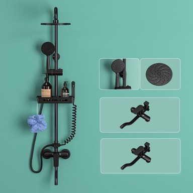 TAVALAX Tuš sustav, podesiva visina, polica, fleksibilno crijevo