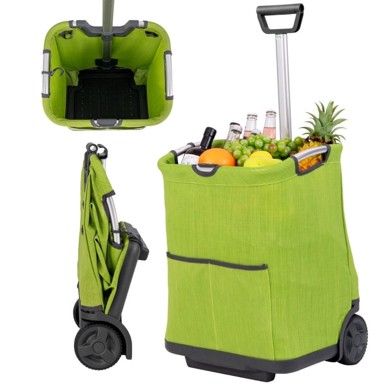 NORTHIX Sklopiva kolica za kupovinu, 50 l, aluminij, podesiva ručka