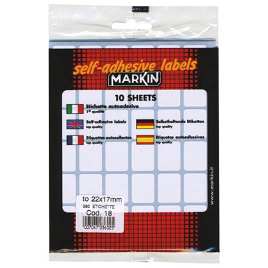 MARKIN SLEP etikete, 22 x 17 mm, 10 listova