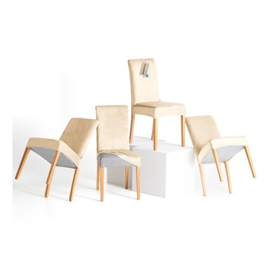 RESTILO Bež rastezljive presvlake 4 kom za stolicu 48 cm Sento