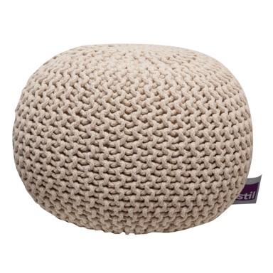 Tabure Stil pleteni Ecru 50x50x35 cm