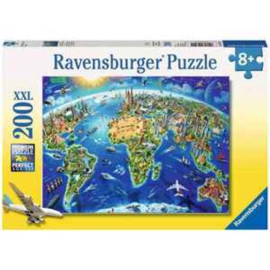 RAVENSBURGER Puzzle World Landmarks Map, 200 kom