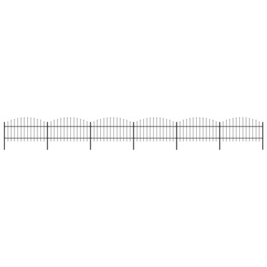 Vrtna ograda s ukrasnim kopljima (1-1,25) x 10,2 m čelična crna