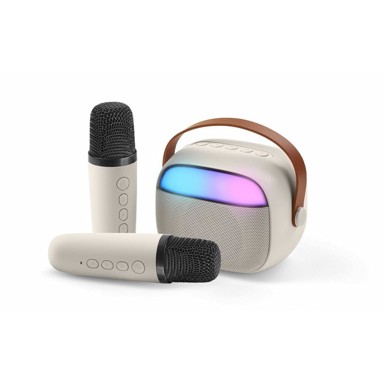 CELLULARLINE Karaoke mini Bluetooth zvučnik s mikrofonom, 5 W, bež