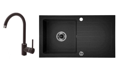 DEANTE Sudoper i kuhinjska armatura ZQZV 2113 Zorba, grafitna