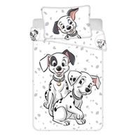 JERRY FABRICS Pamučna dječja posteljina za dječji krevetić 100x135 cm 101 Dalmatians bijela