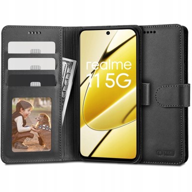 TECH-PROTECT Preklopna maskica za Realme 11 5G, novčanik, crna