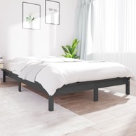 Okvir za krevet sivi 160x200 cm od masivne borovine