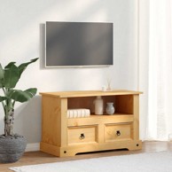 CORONA TV ormarić, 91 x 43 x 56 cm, borovina, meksički stil, bijela