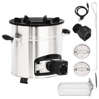 Peć na drva s USB ventilatorom 35,5x26x28 cm čelična, srebrna