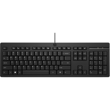 HP Tipkovnica 125 USB Wired Keyboard, žična, crna