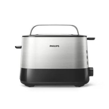 PHILIPS Viva Collection toster HD2638/90, 7 stupnjeva, 2 kriške, crni/nehrđajući čelik