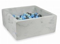 MIMII Suhi bazen 90 x 90 x 40 mramor s 400 kuglica: svijetloplava, siva, biserna