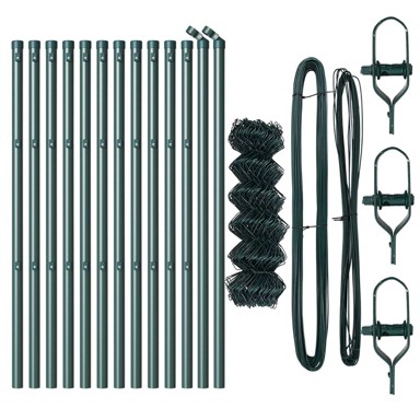 Ograda od lančanih linkSet od 2,zelena metal,0.8x25 m