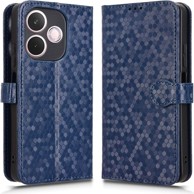 Preklopna futrola za Oppo A5 Pro 5G, novčanik u obliku romboidnog uzorka, plava