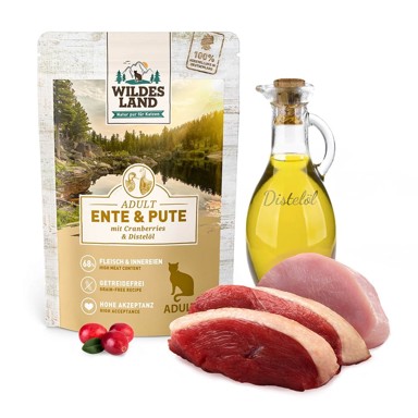 WILDES LAND Mokra hrana za mačke, s patkom i puranom, 100 g