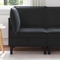 Sofa s pohranom, kutna, baršun, crna