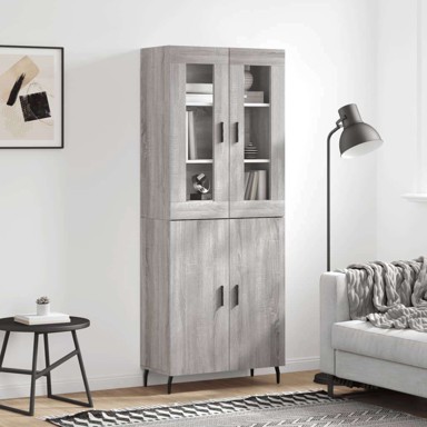 Visoka komoda siva sonome 69 5x34x180 cm od konstruiranog drva , vrata