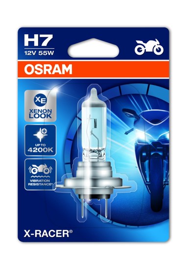 OSRAM X-Racer Moto 12V, do 20% više svjetla, do 35% bjelije, 4200K