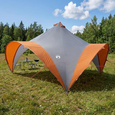 Šator za zabave s krovom, 400 x 400 x 320 cm, siva i narančasta