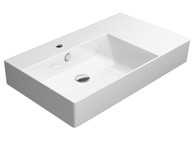 GSI KUBE X Umivaonik, 80x47 cm, s desnim odlagalištem, ExtraGlaze, keramika, bijela