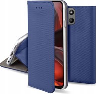 Preklopna maskica za Motorola Moto G15, s magnetom, sa zaštitnim staklom, tamnoplava