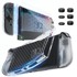 NIKCORP Torbica za Nintendo Switch 2 HEYSTOP Dockable Set, TPU, kaljeno staklo 9H, 6 navlaka za analoge, prozirna