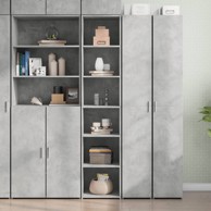 Visoka komoda siva boja betona 40x41x185 cm konstruirano drvo