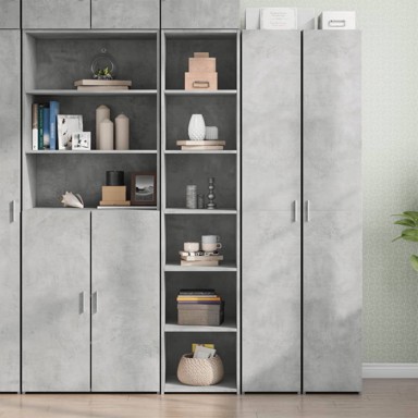 Visoka komoda siva boja betona 40x41x185 cm konstruirano drvo