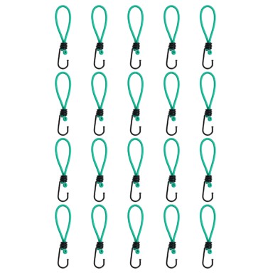 Užad za bungee s kukama, 20 kom, 15 cm