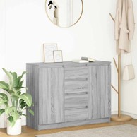 Komoda s ladicom, 100.5x35x76 cm, konstruirano drvo, siva sonoma