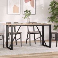 Blagovaonski stol o-oblika od borovine i čelika, 160 x 80 x 75 cm