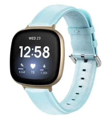 BSTRAP Remen Leather Lux za Fitbit Versa 3, light blue