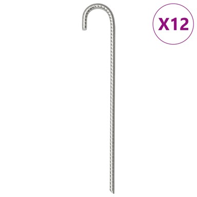 Klinovi za šator 12 kom, 37 cm, Ø 10 mm, pocinčani čelik
