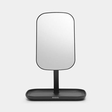 BRABANTIA Ogledalo za kupaonu RENEW, s tamnosivim spremnikom, 28,3 cmx12,6 cm x 20cm