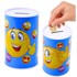 LEAN TOYS Metalna kasica Emotikoni 13 x 8 cm, plavo-smeđa
