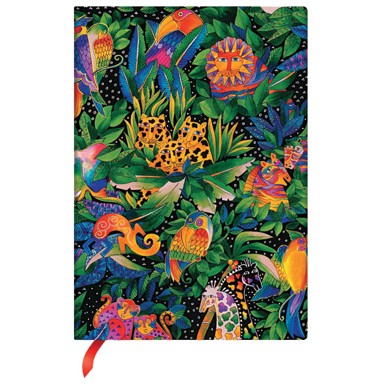 PAPERBLANKS Notes FB7266-9, bez zatvaranja, Flexis, crte, Midi, 13 x 18 cm, 88 listova, Jungle Song
