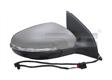 TYC Retrovizor VW Golf 6, lijevi, električni, grijani, sklopiv, žmigavac, podno svjetlo, 11 pinova