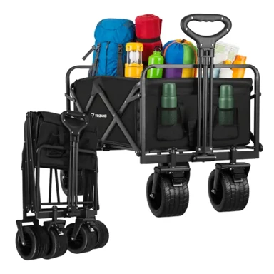 TRIZAND Sklopiva transportna kolica, nosivost 100 kg, terenski kotači, za plažu, vrt i kampiranje