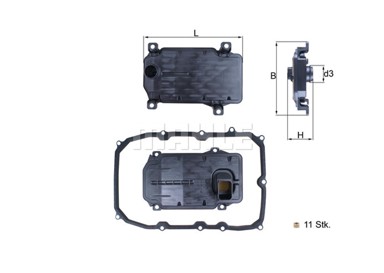 MAHLE Filter ulja mjenjača Porsche HX 187KIT, Cayenne 3.Turbo 10-/Touareg